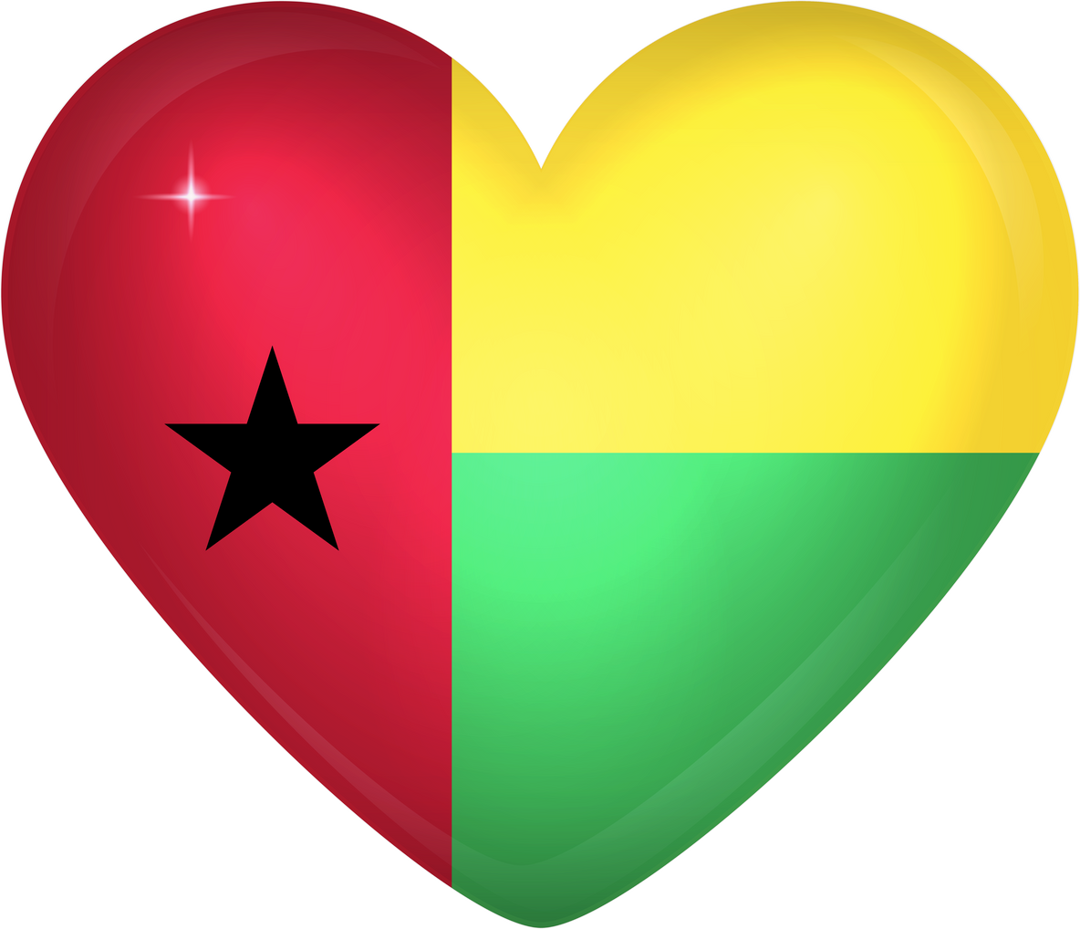 Guinea Bissau Heart Flag