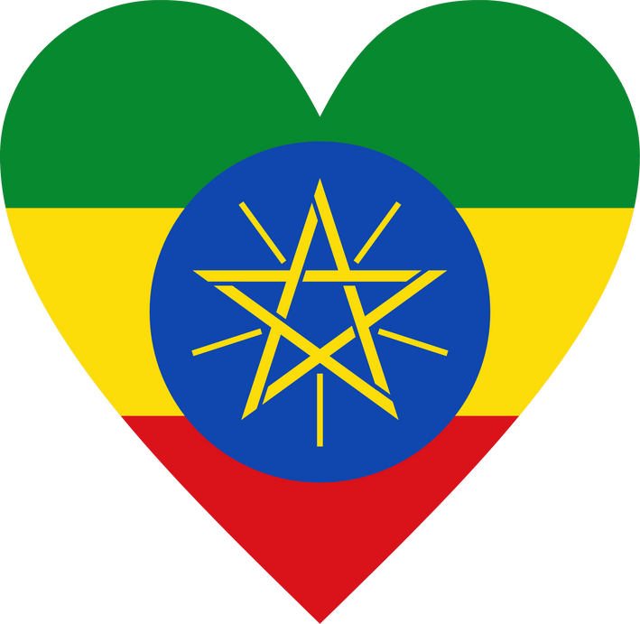 ETHIOPIA FLAG LOVE SHAPE