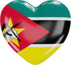 Mozambique Heart Flag 3D