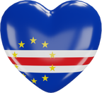 Cape Verde Heart Flag 3D